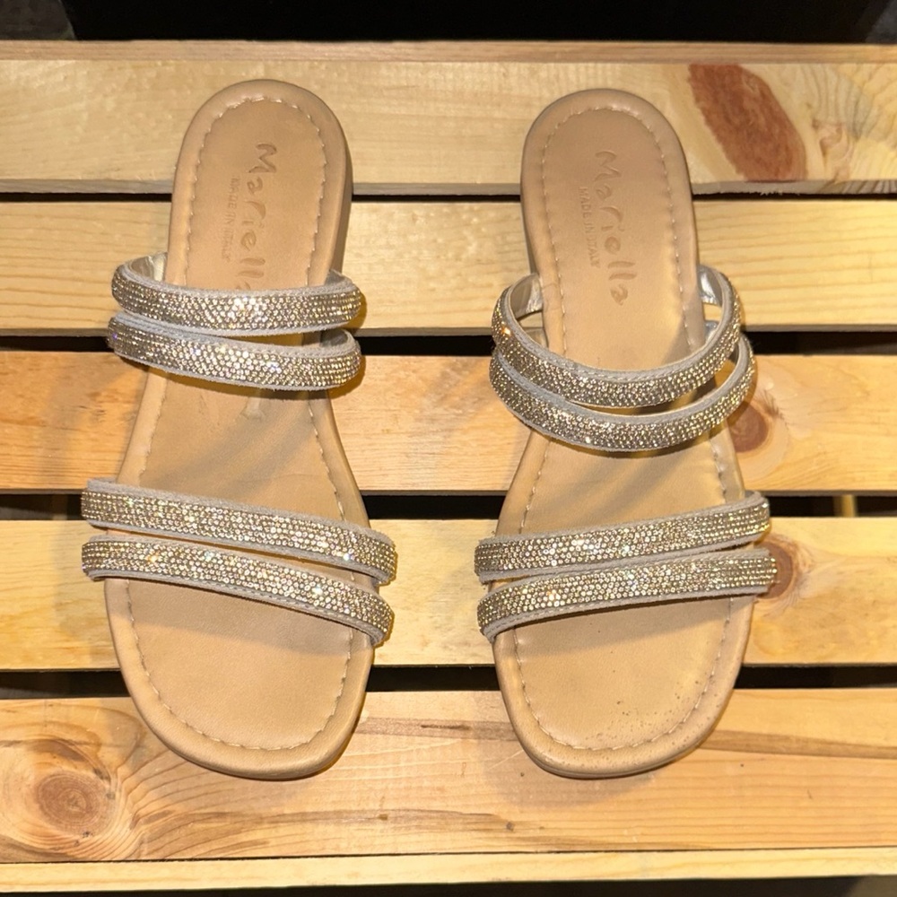 Clear Crystal Tiny Rhinestone Sandals - image 2
